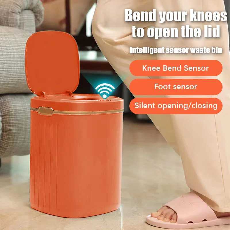 8L Smart Trash Can Home Bathroom Kitchen Trash Bin Living Room Bedroom Cube Electric Waste Bin Small Touch Automatic Sensor Bin C251120