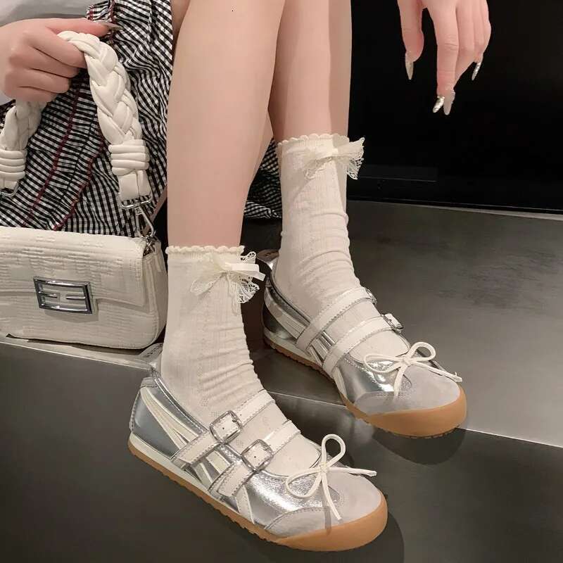 Flats Fashionable Elegant Round Toe Women Comfortable Street Style Soft Sole Ballet Mary Jane Shoes