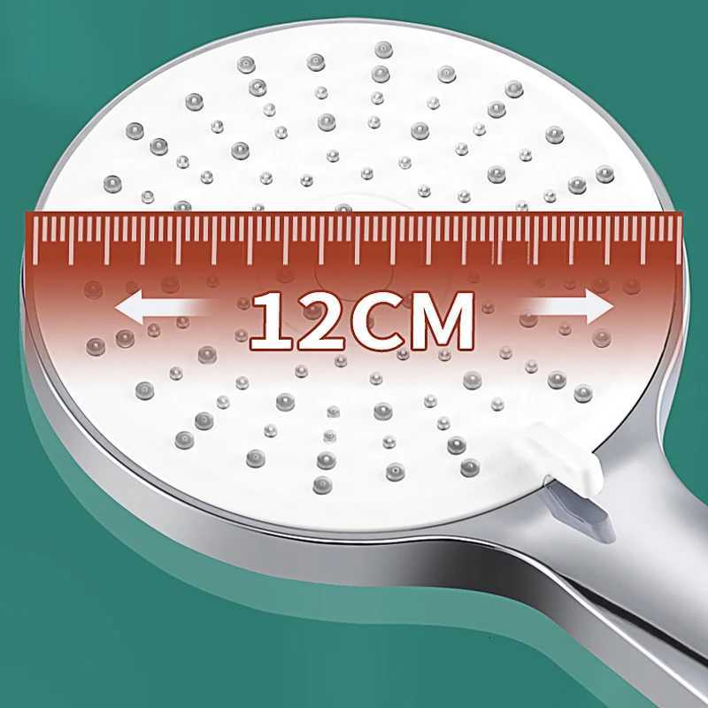 New 5 Modes Shower Head High Pressure Big Panel Large Flow Silver Black Showers Massage Handheld Showerhead Bathroom AccessoriesM251120