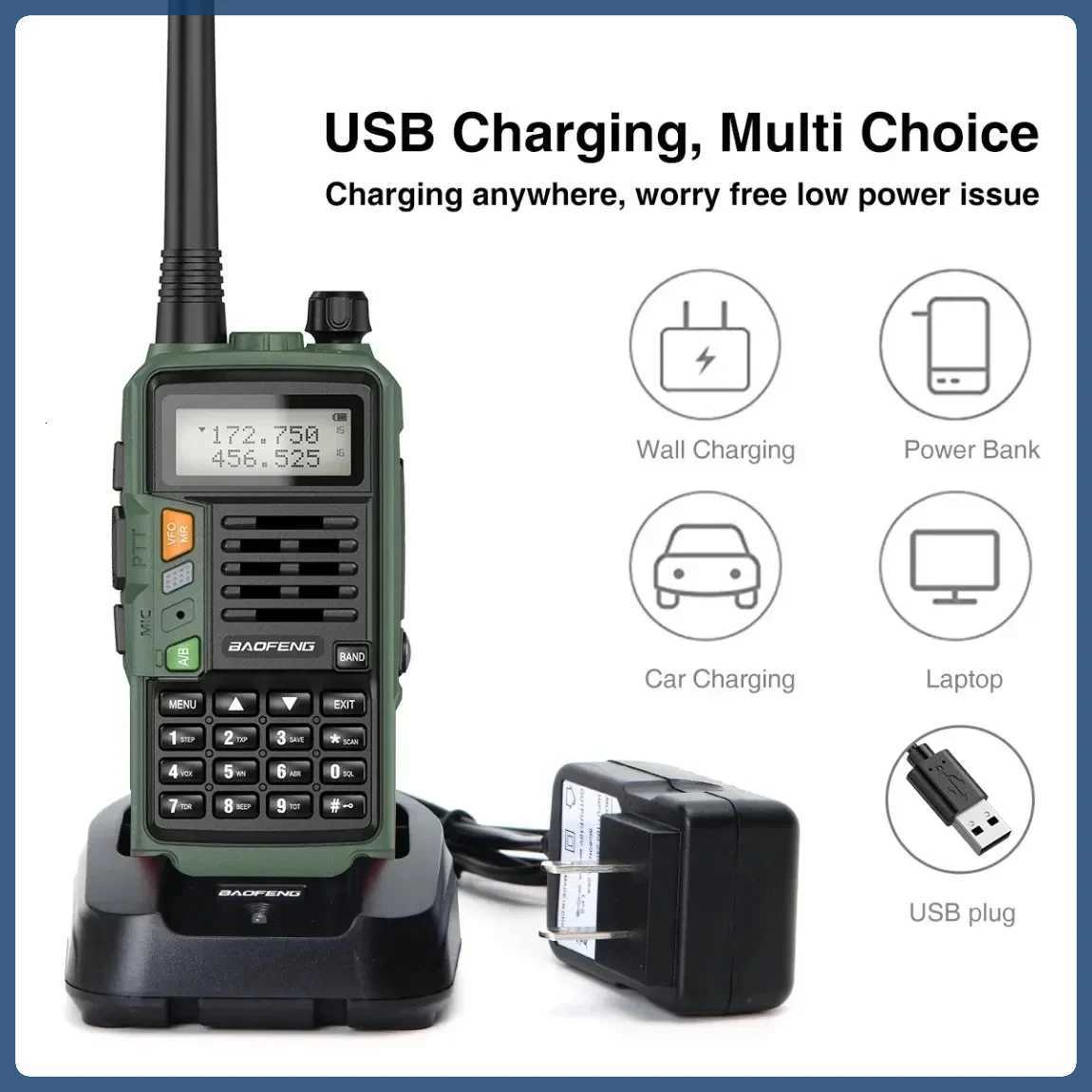 BaoFeng UV-S9 Plus 10W Walkie Talkie Dual Band Long Range VHF UHF Handheld Ra For UV-5R UV-K5 Ham Two Way Ra for Camping C251120