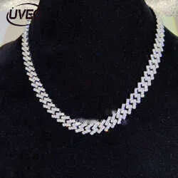 2023 Iced Out Jewelry 10mm Stone Vvs Moissanite Dia 10k Real Gold Cuban Necklace