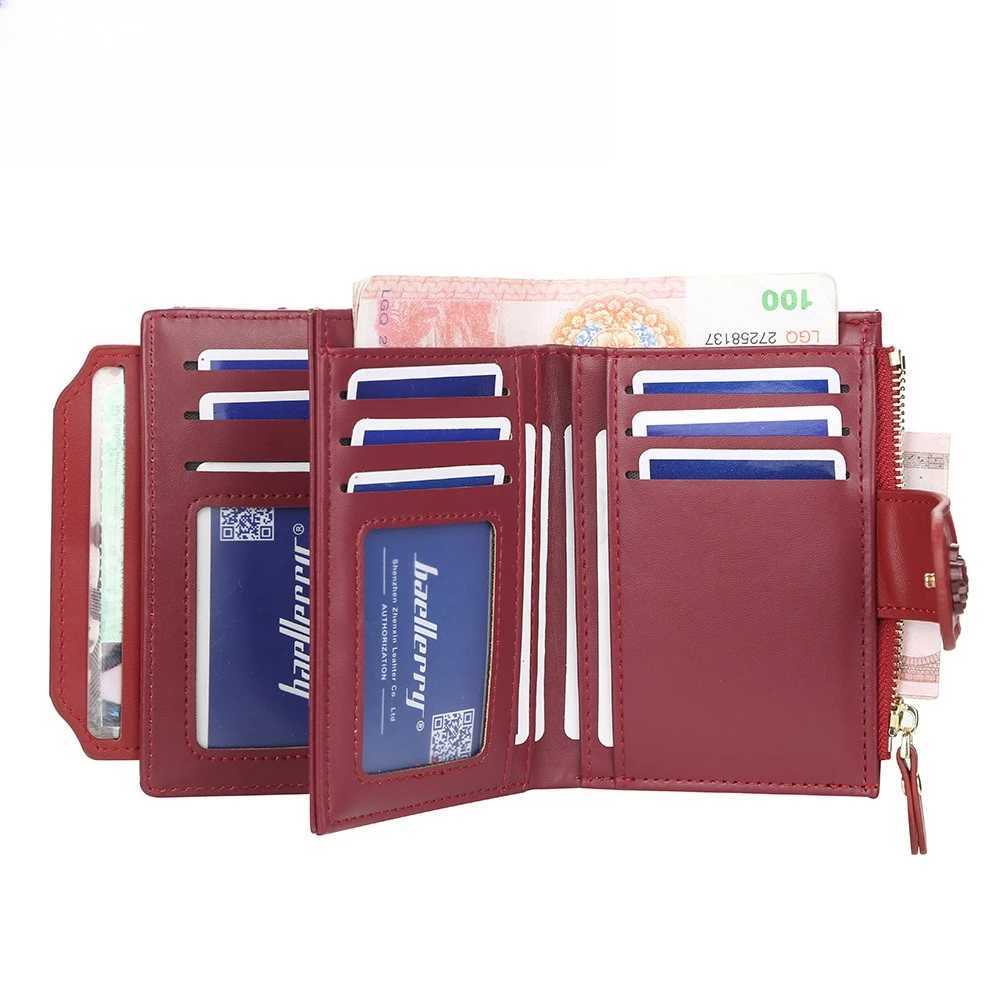 Lingge Women Wallets Short Solid Color Flower Hasp Coin Purses Female Tassel Zipper Pu Leather Credit Card Holder Clutch BagW251120