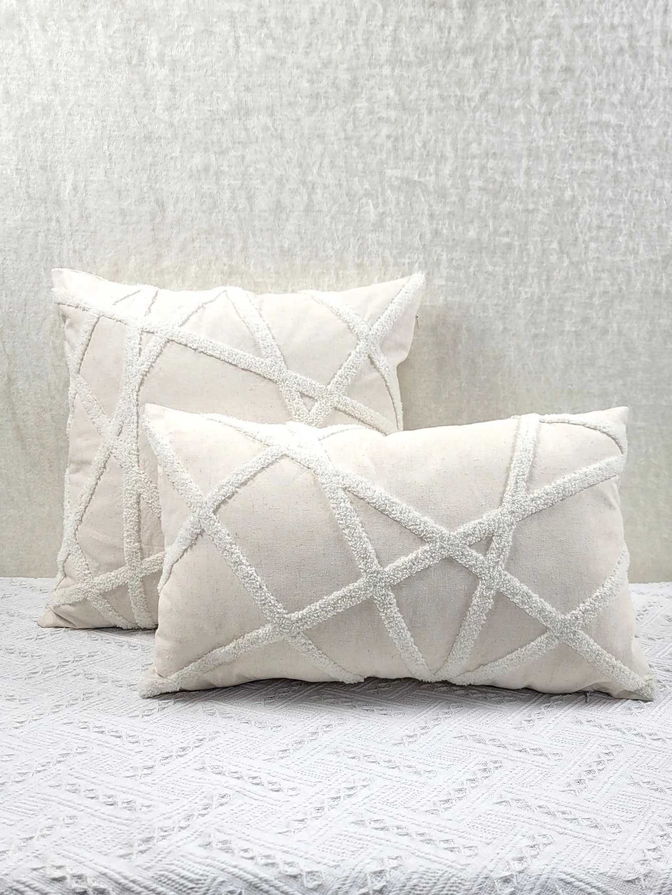 Pillow Case 1pc Geometric Pattern Tufted Cushion Cover Without Filler Modern Throw Cover For Living Room Couch Sofa Home Decor C251120