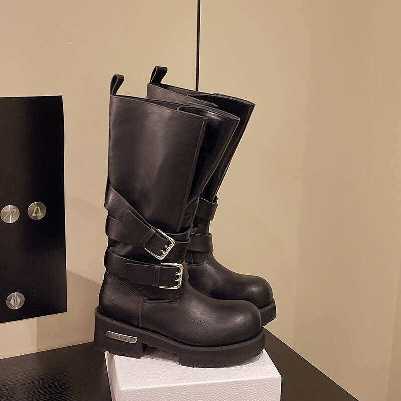 2025 Spring New Women's Martin High Heel Round Toe PU Leather Lady Style Breathable Inner Short Boots