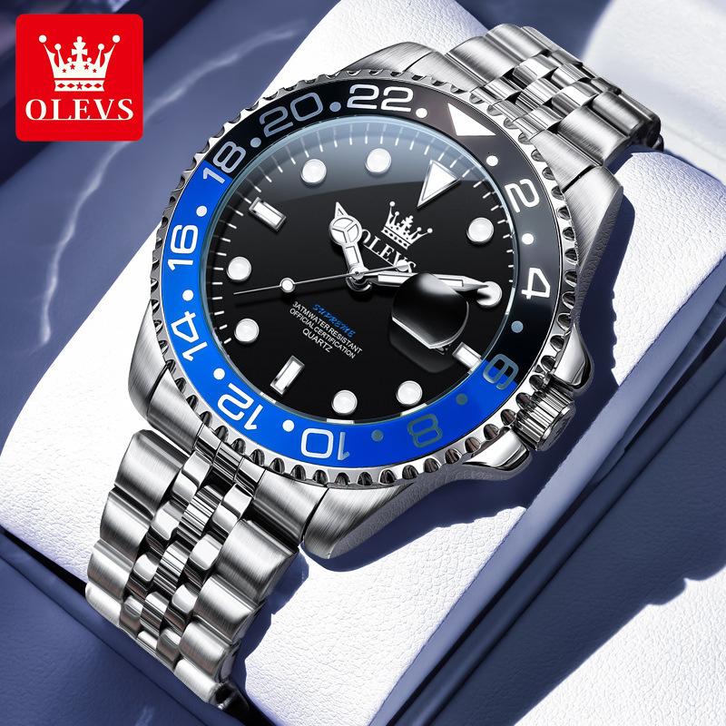 OLEVS Designer Men's Watch New GMT Quartz Watch Waterproof Outdoor Luxury Classic Men's Watch Luxury Watch Free Delivery And Wholesale
