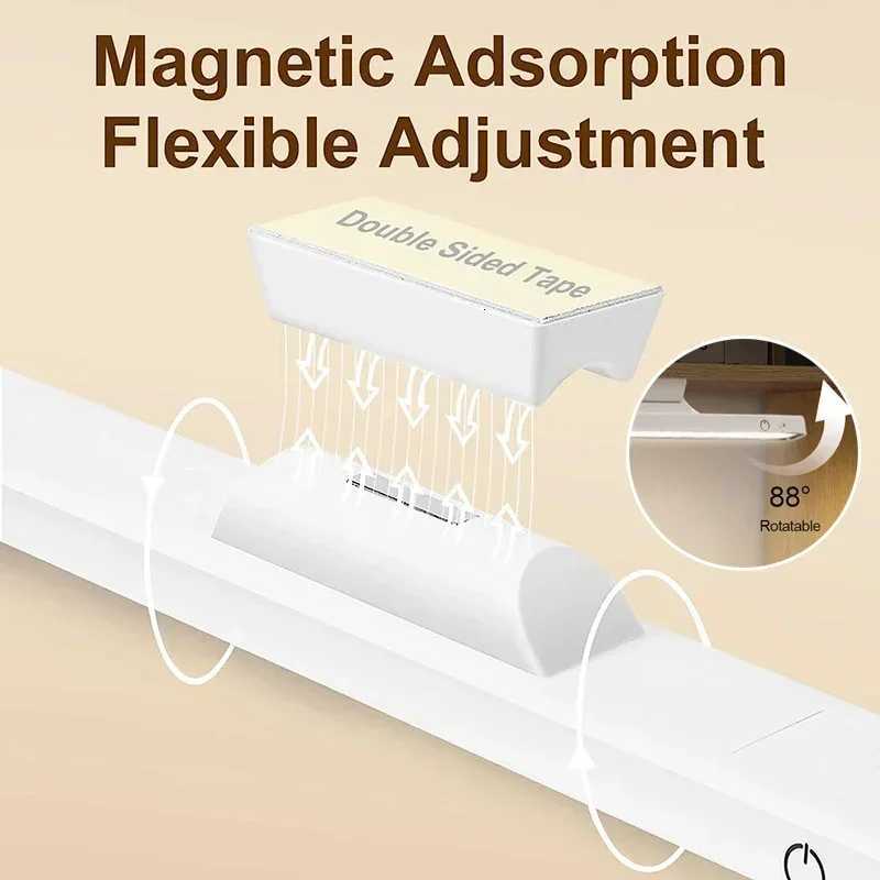 Desk Lamp LED USB Rechargeable Light Stepless Dimming Hanging Magnetic Bedroom Night Lights Reading Table Lamps Cabinet Wardrobe M251120