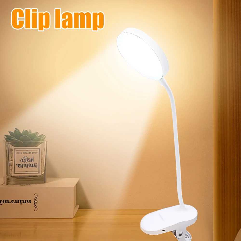 360 Flexible LED Table Lamp with Clip 3 Brightness Dimming Study Eye Protection USB Plug In Bedside Night Light Study Read Work M251120