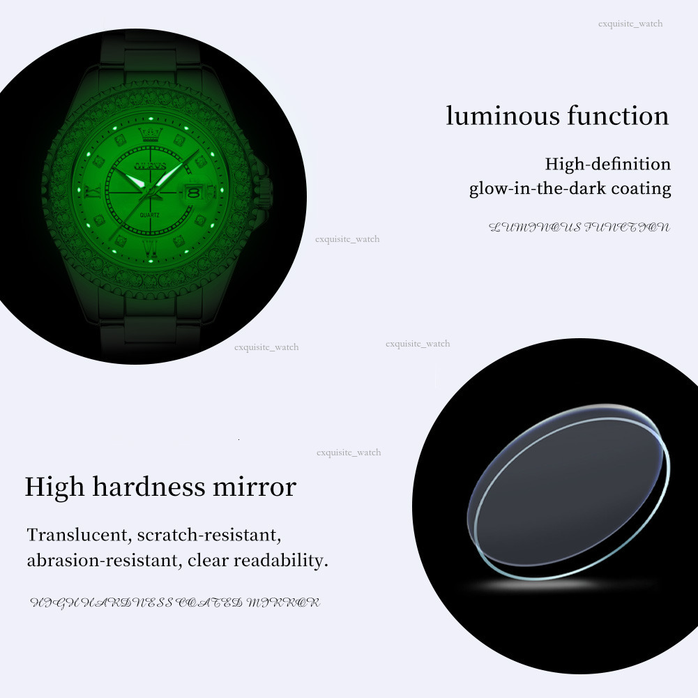 OLEVS Designer Men's Outdoor Diamond-encrusted Ceramic Strap Waterproof Quartz Watches Women's Watches Luxury Watches Free Delivery And Whol