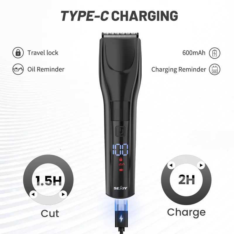 SEJOY Electric Hair Clipper Kit For Men Adjustable Hair Cut Machine Hair Trimmer Professional Rechargeable Hair Cut BarberT251120