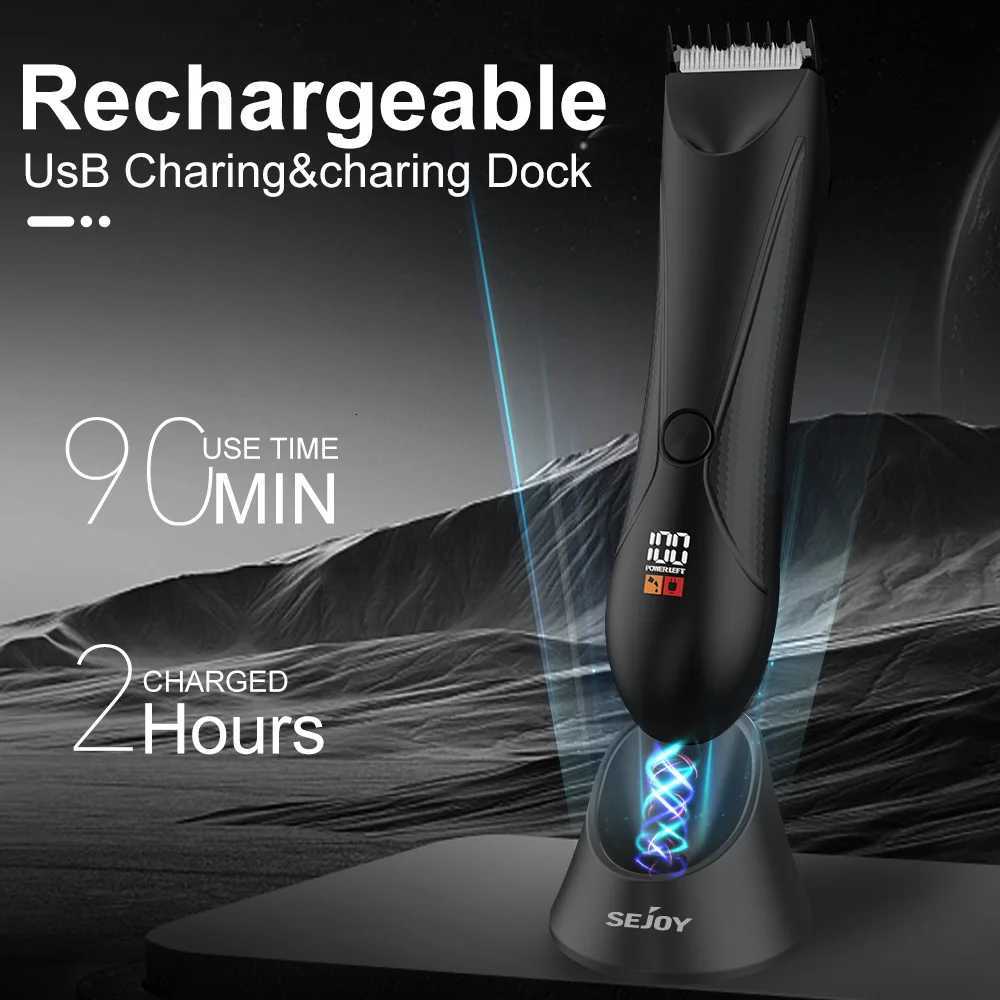 Sejoy Body Hair Trimmer for Men Bikini Electric Trimmer Groin Body Shaver Groomer Arm Beard Razor RechargeableT251120