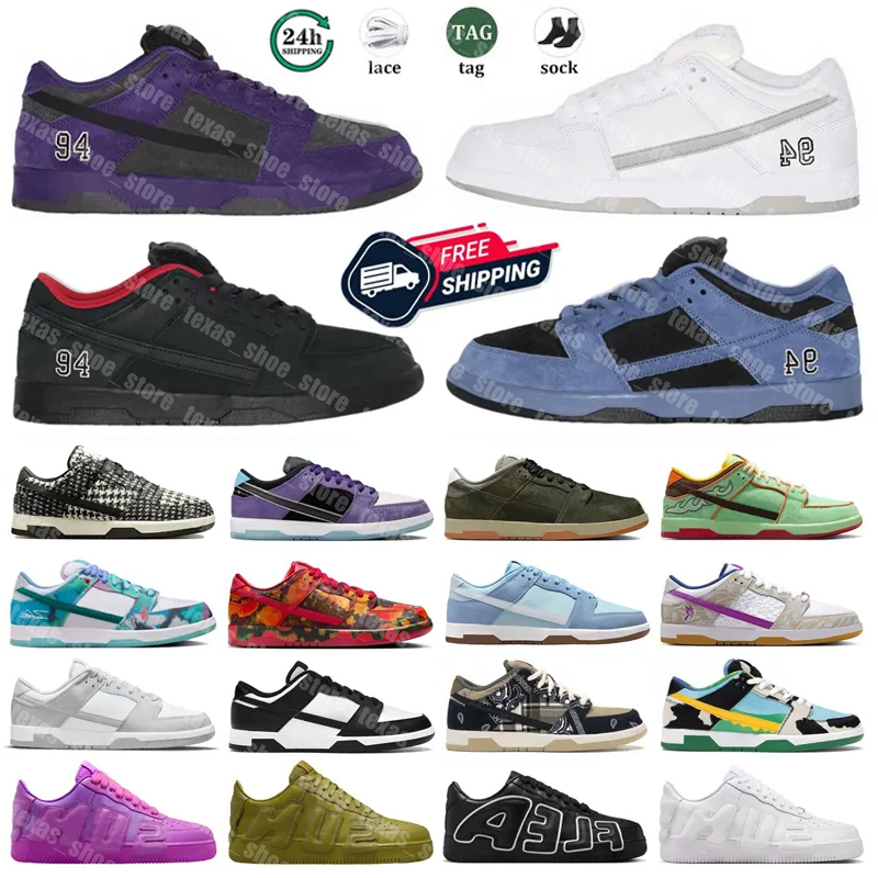 Free Shipping Designer Low Casual Shoes 94 Harris Tweed Gum Pack Psychic Blue Sequoia White Black Grey Triple Pink Green Purple UNC Men Women trainers Sports Sneakers