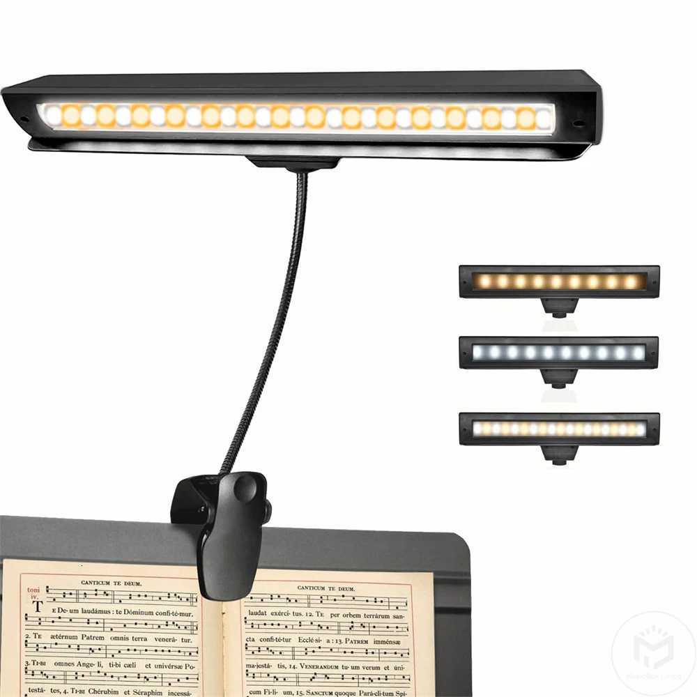 Rechargeable Music Stand Light 19 LED Clip On Reading Light Bedside Night Light Usb Rechargeable Book Lamp 3 Color Book Light M251120