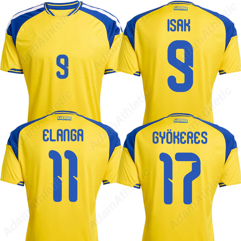 Swedish jerseys 2026 world cup ISAK GYOKERES Sverige football shirts 26 27 IBRAHIMOVIC ELANGA KULUSEVSKI soccer jersey kids kit player version
