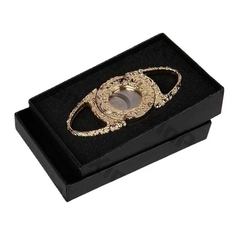 Portable Cigar Cutter Zinc Alloy Double Edge Gift Set Smoking AccessoriesC250419