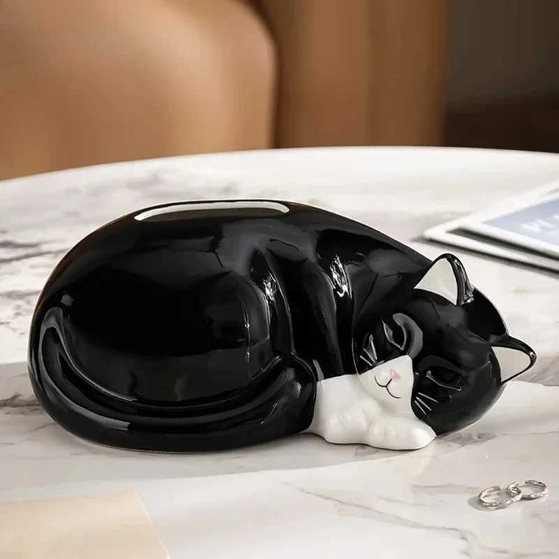 Cat Tissue Box Ceramic Paper Drawer Entrance Cabinet Water Bar Counter Living Room Coffee Desktop Creative Decoration Ornaments C251120