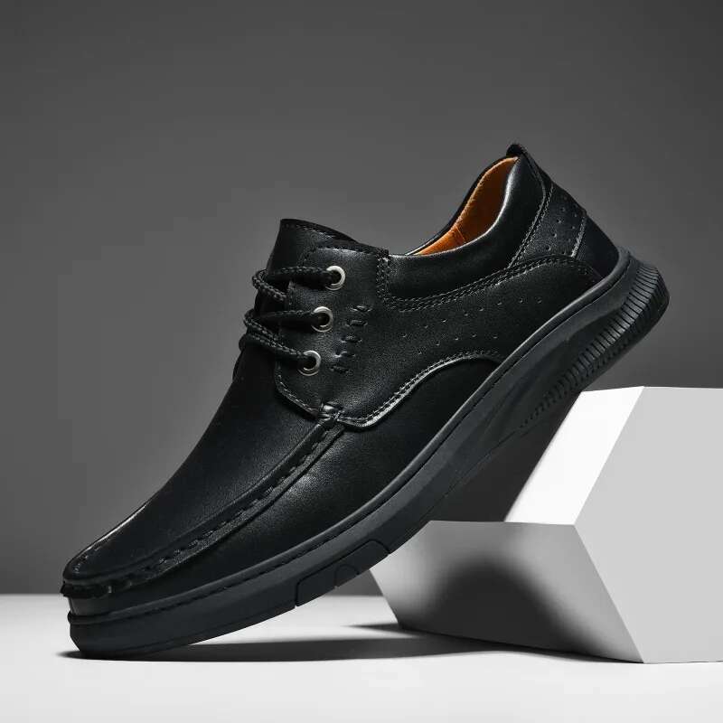 Men Genuine Leather Business Casual Comfortable Soft Sole Anti Slip Oil Resistant One Step Lazy Driving Shoes