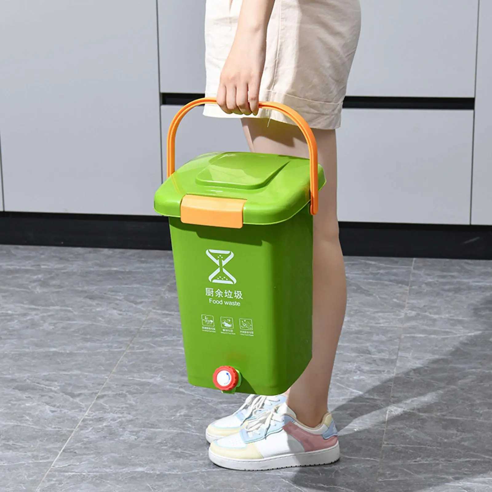 Kitchen Compost Bucket Waste Bin Wide Diameter Thickened Stylish Garbage Can Counter Compost Bin for Kitchen Countertop Home C251120