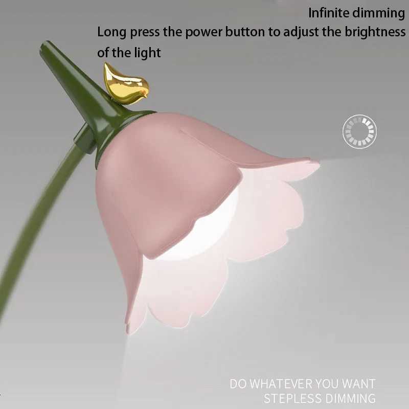 Flower LED Desk Lamp Student Bedroom Room Lighting Touch Reading Lamp Eye Protection Multi-function Lamp Table Light M251120