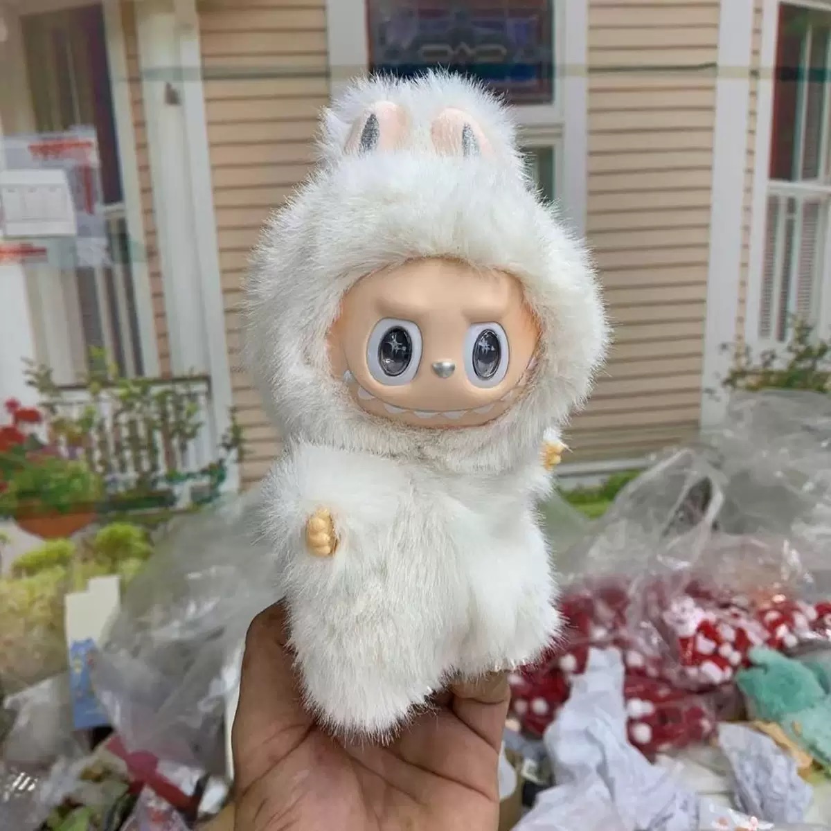 designer labubu doll v1 v2 v3 v4 v5 v6 golden labubu angel in cloud mini labubu keychain 17cm rainbow labubu lalabubu doll Christmas Scarf for childre