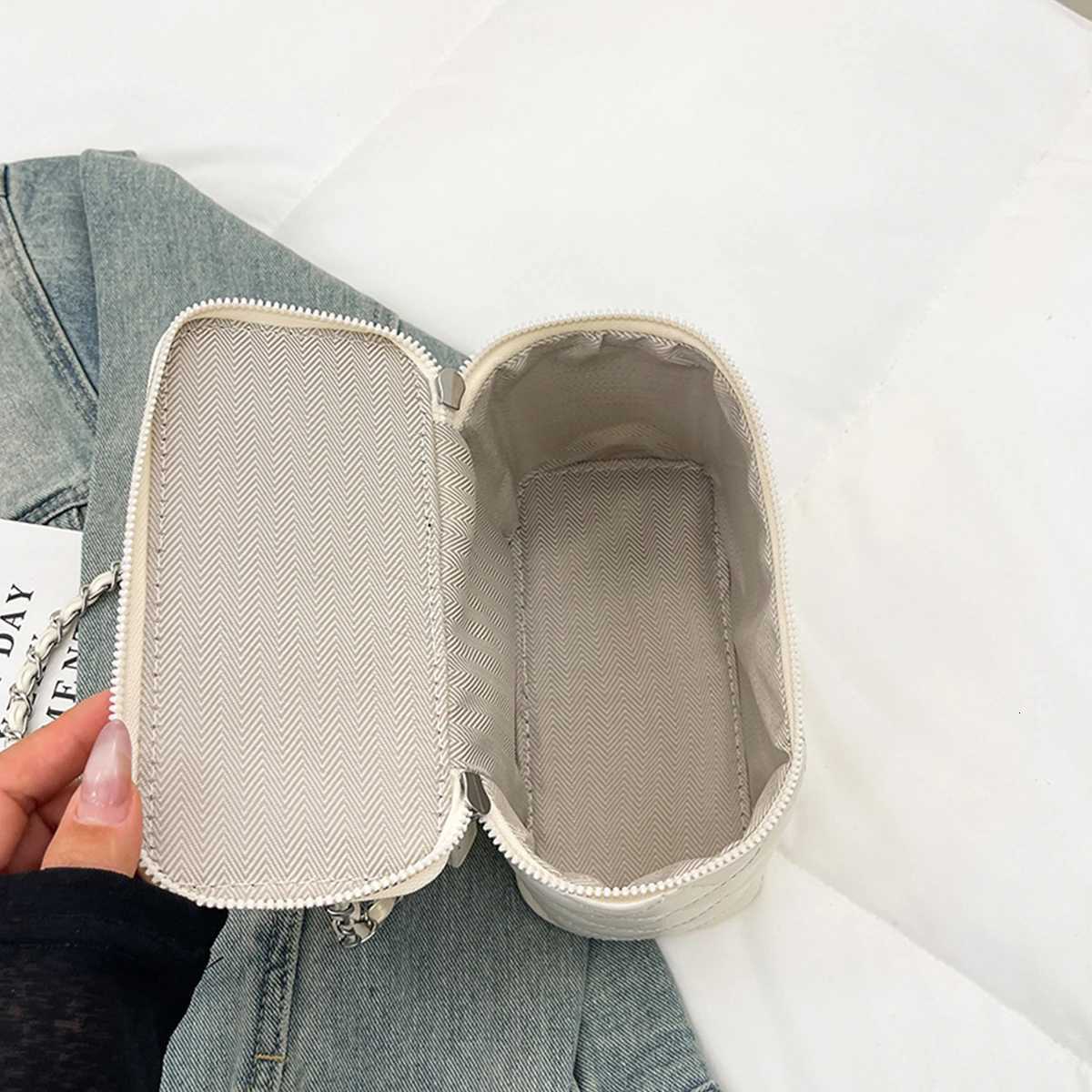 Wens Argyle Quilted Crossbody Bag Lightweight PU Chain Strap Adjustable Zipper Fi for Casual Essential Shoder Bag Y251120