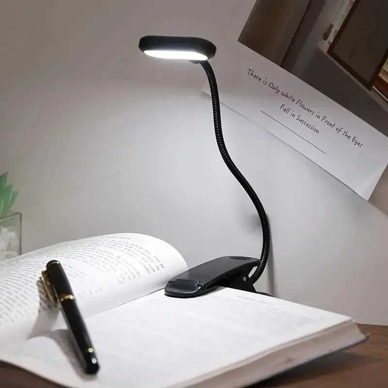 Battery Powered Mini LED Book Light with Clip Eye Protection Flexible Reading Lamp Desk Bedside Portable Night Light Study Light M251120