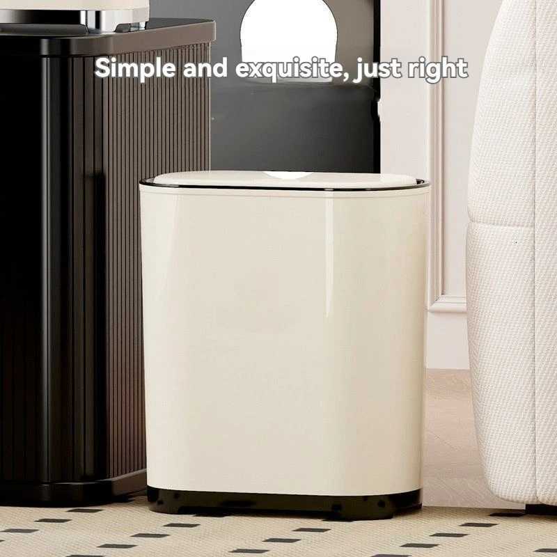 Press-Type Trash Can for Living Room and Kitchen Hand-Pressed Trash Can for Bathroom Narrow-Type Trash Can with Lid C251120