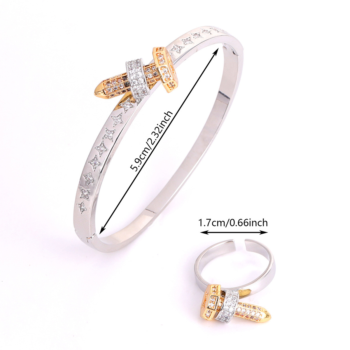 Luxury Brand Designer Jewelry European And American Nail Inlaid Zircon Bra With Diamonds Copper Plated Light Luxury Fashion Niche Hip-Hop Exquisite Go