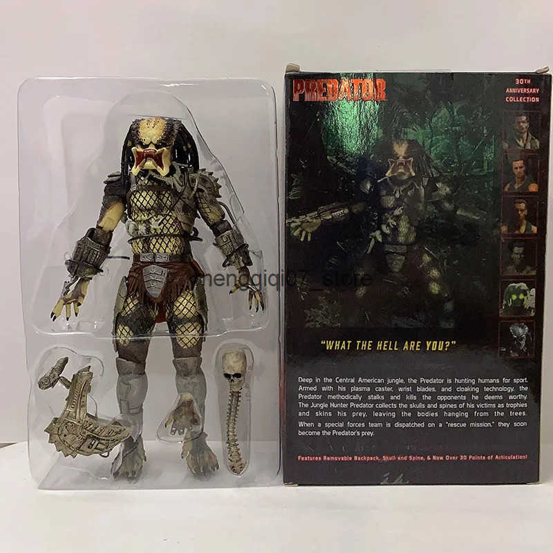 Alien vs Predator Jungle Devil Hunter Masked Action Picture 30th Anniversary Model Toy Desktop Decoration Q250420