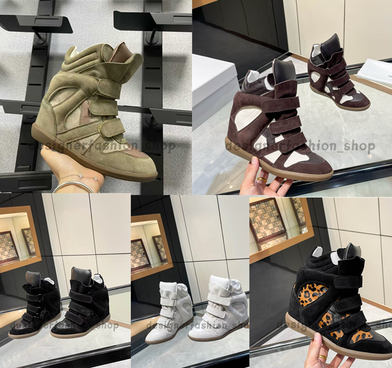 35-42 deisgner Brand isabel Hot Sale-Black Genuine Leather winter boots Bekett Leather-Trimmed Suede Wedge Sneakers Fashion Show New Shoes Paris isabelmarrants 5555