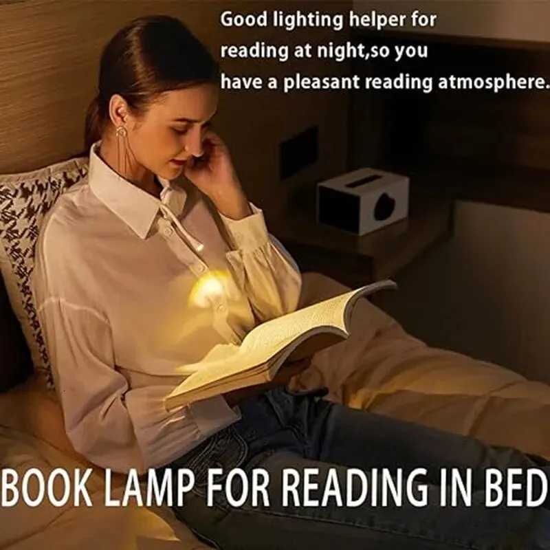 Mini LED Book Night Light Adjustable Clip 360 Flip Study Eye Protection Lamp Rechargeable 3 Color For Travel Bedroom Reading M251120