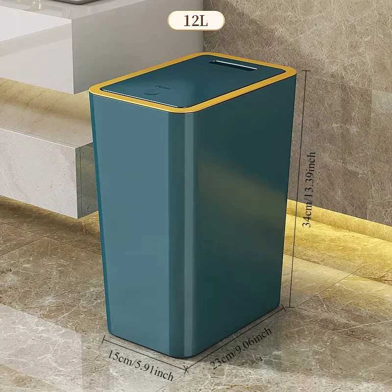 Trash Bin with Lid Large Capacity Semi Automatic Garbage Bin Toilet Living Kitchen Bedroom Press Plastics Trash Can Home Supply C251120