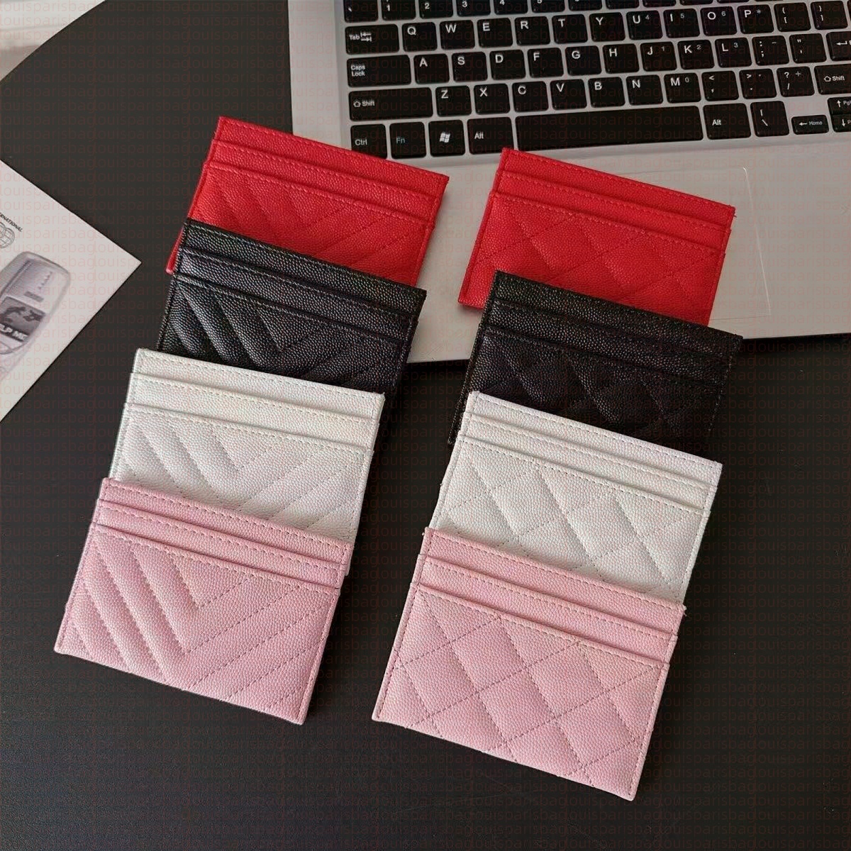 Designer wallet ID card coin wallet women's luxury card holder cowhide leather fashionable key bag men's card holder zipper wallet chain wallet key chain