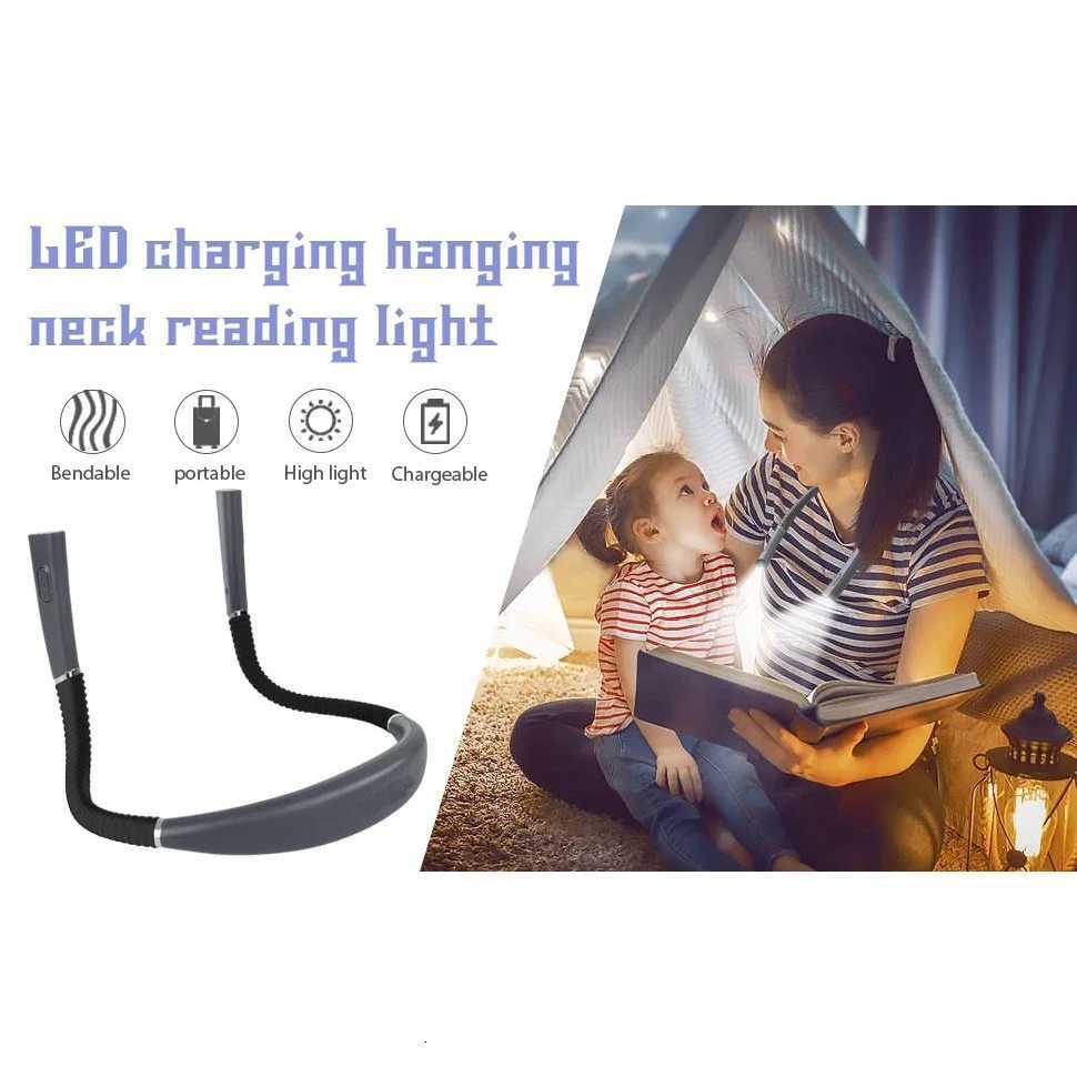 Neck Reading Light Novelty Flexible Neck Lights Handsfree Book Light Hanling Read Lamp Portable USB Rechargeable Book Lighting M251120