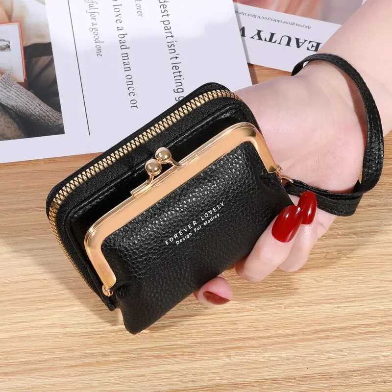 Wallet Womens Fashion Wrist Strap Short Zero Wallet Large Capacity Coin Clip Bag Multiple Card Positions Card Bag Money ClipW251120