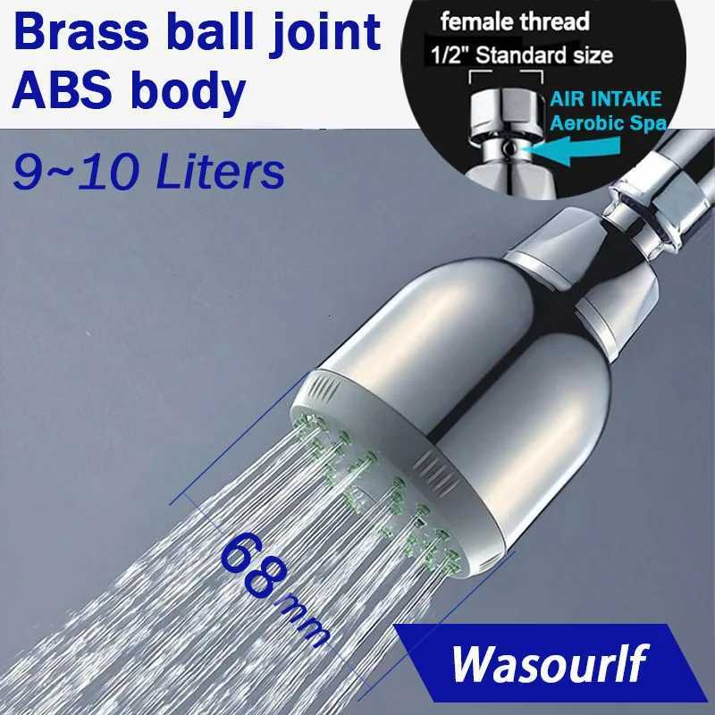 WASOURLF Air Trubo Intake Rain Shower Head Wall Mounted Pressurized Water Saving ABS Chrome Plated Top Ceiling Shower Rose HotelM251120