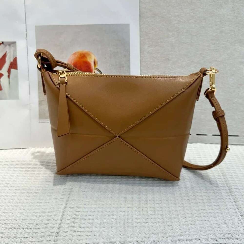 New Style Geometric Hobo Soft Genuine Leather Puzzle Foldable Underarm Single Shoulder Bag For Women Fashionable Origin