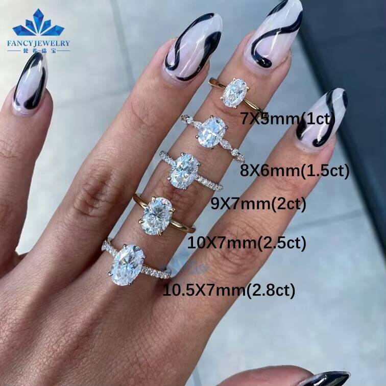 Custom 1ct 3ct 14K Solid Gold Moissanite Diamond Engagement Ring Classic 4 Prong Solitaire Design for Wedding Party Anniversary