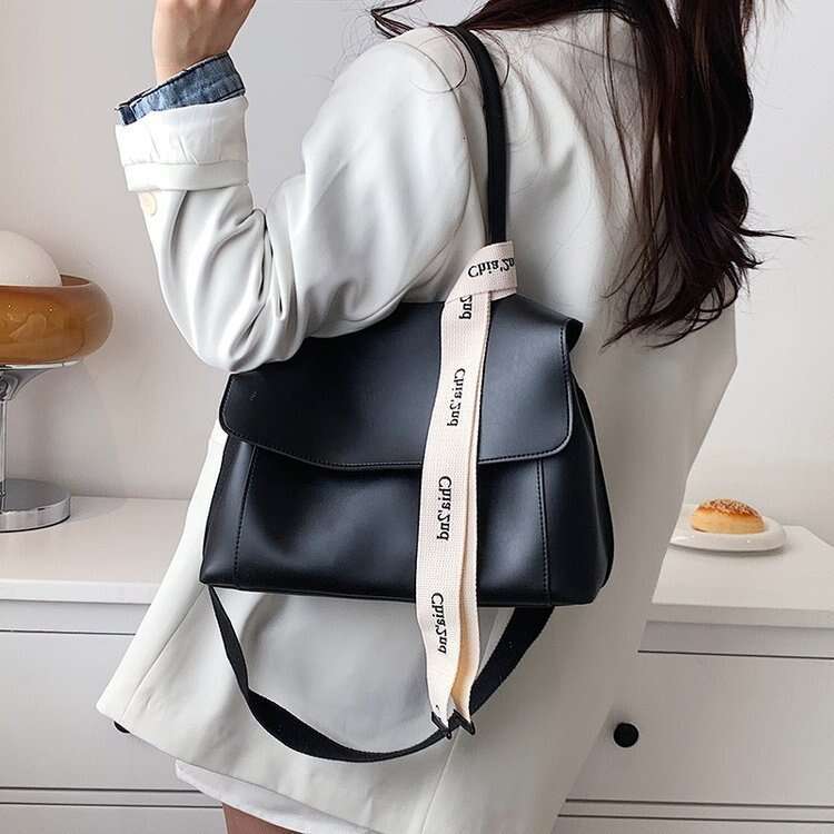 Classic women's bag, internet famous, fashionable, large capacity, simple, solid color texture handbag, stylish single shoulder crossbody tote ba