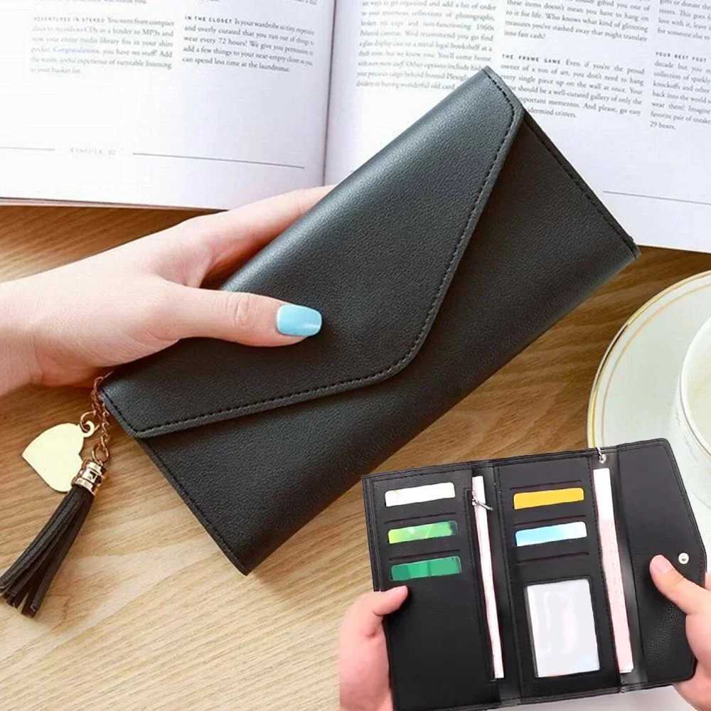 Wallet Black Small Leather Coin Purse Rfid Blocking Wallet Rose Gold Pattern Mini Purse with ID Window for WomenW251120