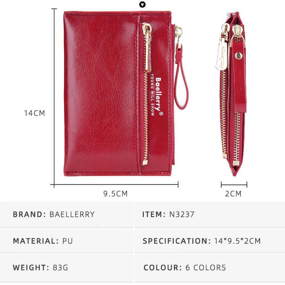 Baellerry RFID Blocking Card Holder Wallet for Women Compact Organizer Zipper Pouch with Multiple Slots for Cards Cash CoinW251120