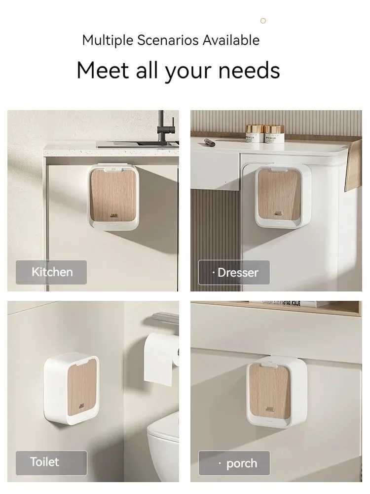 High Capacity Recycle Fashion 7L Wall-Mounted Smart Sensor Trash Can No Drilling Household Kitchen Bathroom Waste Bin for Home C251120