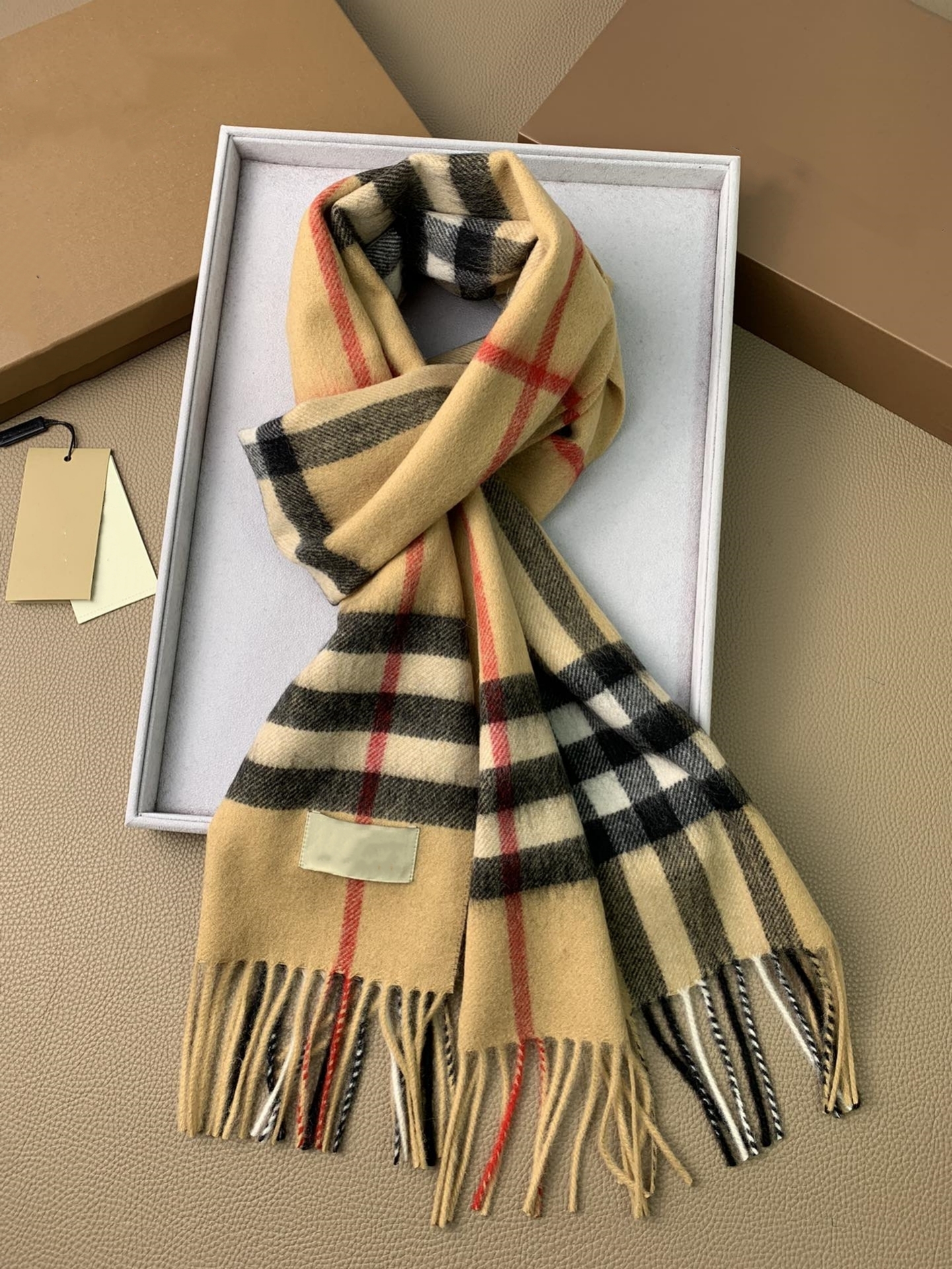 Classic Plaid Women Man Designer Scarf 100% Cashmere Scarves For Winter Warm Womens and mens Long Pashmina Tassel Print Scarf Size 180x30cm With Box