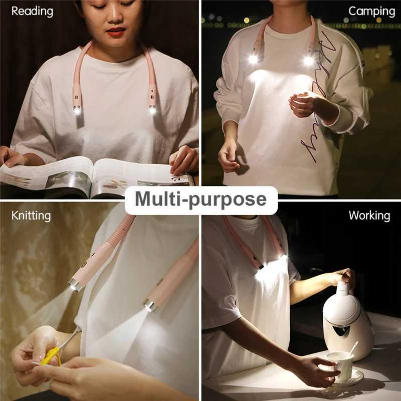 Led Rechargeable Neck Light 3 Modes Hug Reading Lamp Portable Book Light Novelty Flashlight Book Lamp Night Light Neck Light M251120