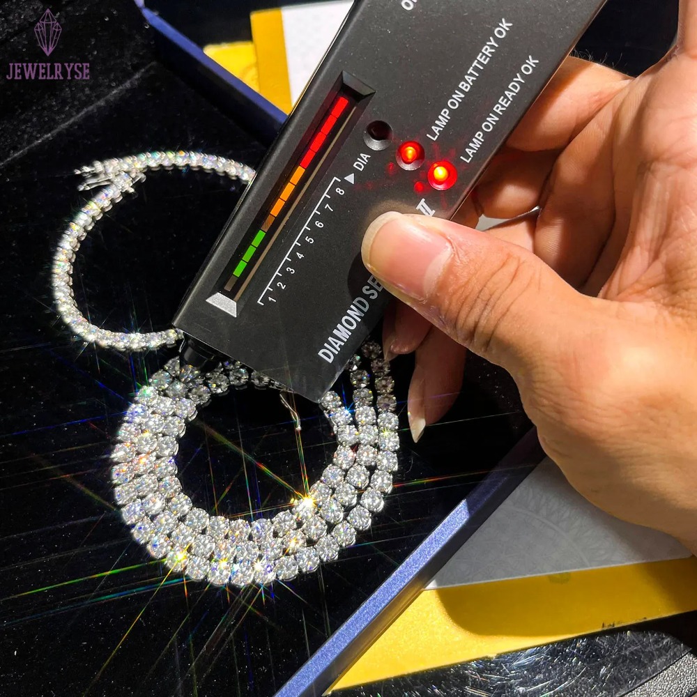 moissanite bracelet necklace tennis chain Hip Hop necklace fashion Jewelry Pass Diamond Tester 4mm -5mm vvs moissanite iced out cuban chain for men wo