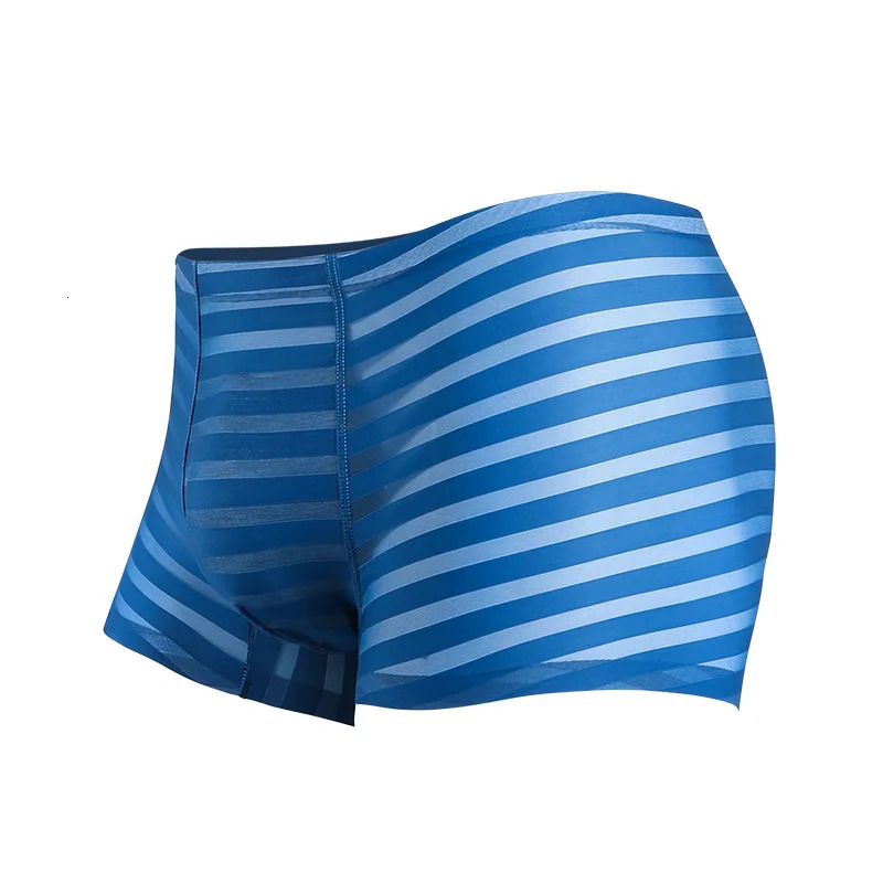 Mens underwear boxing shorts transparent ice silk mens breathable pockets Cueca Calzoncillo 250417