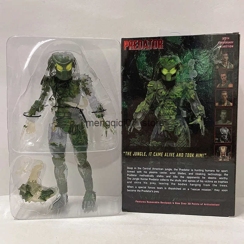 Alien vs Predator Jungle Devil Hunter Masked Action Picture 30th Anniversary Model Toy Desktop Decoration Q250420