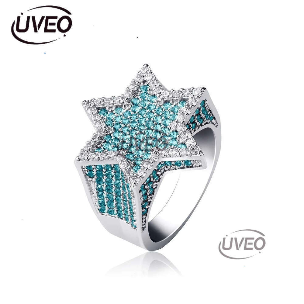 Luxury Designer Men's Ring High Quality Hexagonal Frappuccino VVS Moissanite Ring Fashion Hip Hop Ring Jewelry FREE shipping