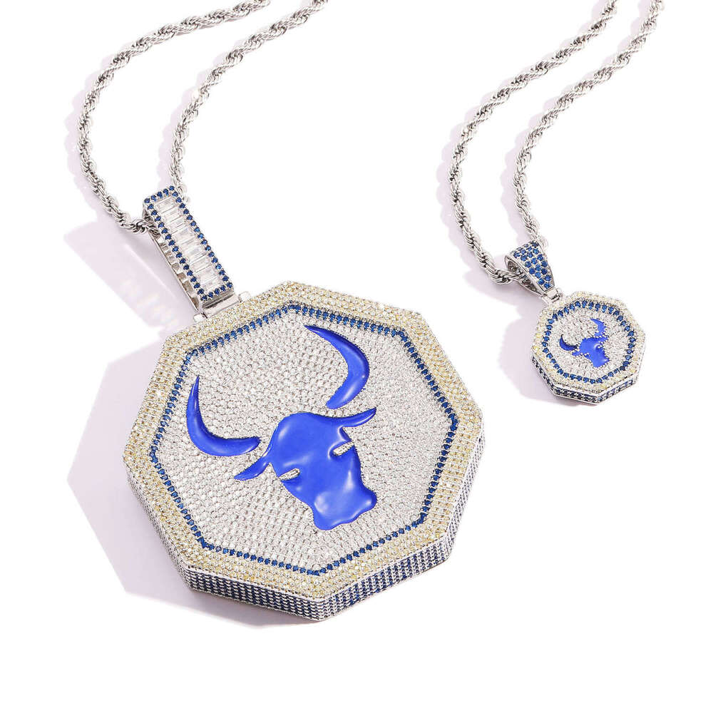 Luxury designer Chinese Zodiac ice out VVS Moissanite pendant, men and women pendant necklace free shipping
