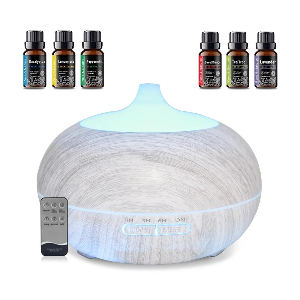 Relaxing Aromatherapy Diffuser for Home Office 550ml, Remote Control, 6 Oils, 7 LED Colors