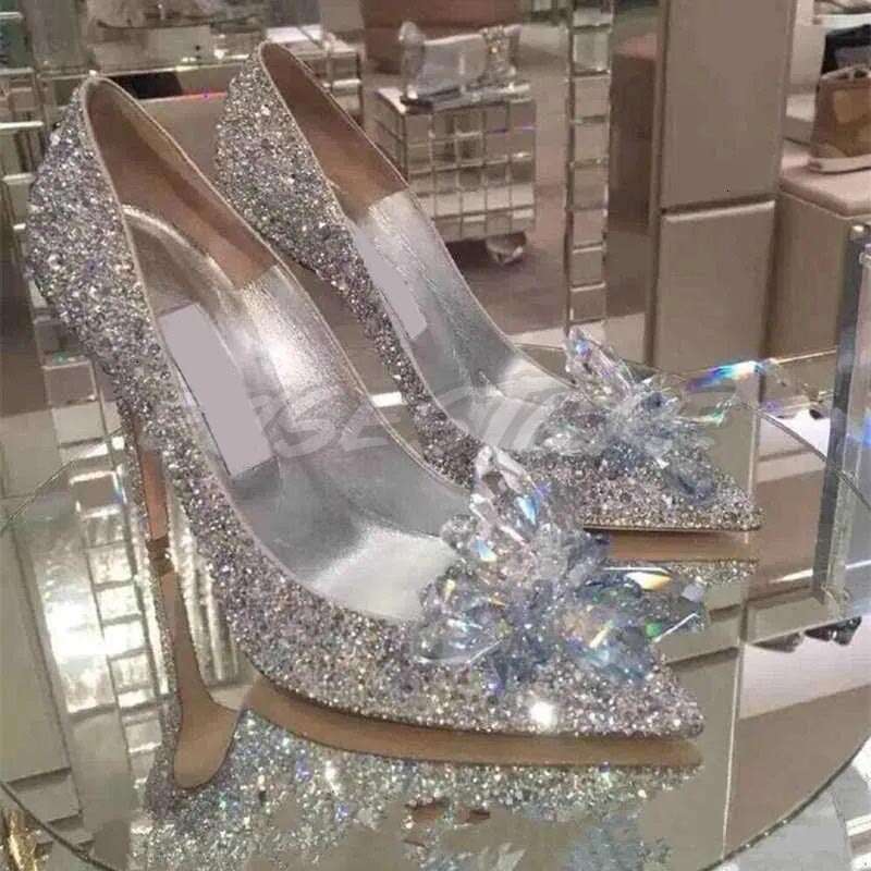Dress Shoes 2026 European Wedding Shoes Female Rhinestone Crystal Shoes Stiletto Pointed Red Bridal Shoes Fashion Bridesmaid High Heels